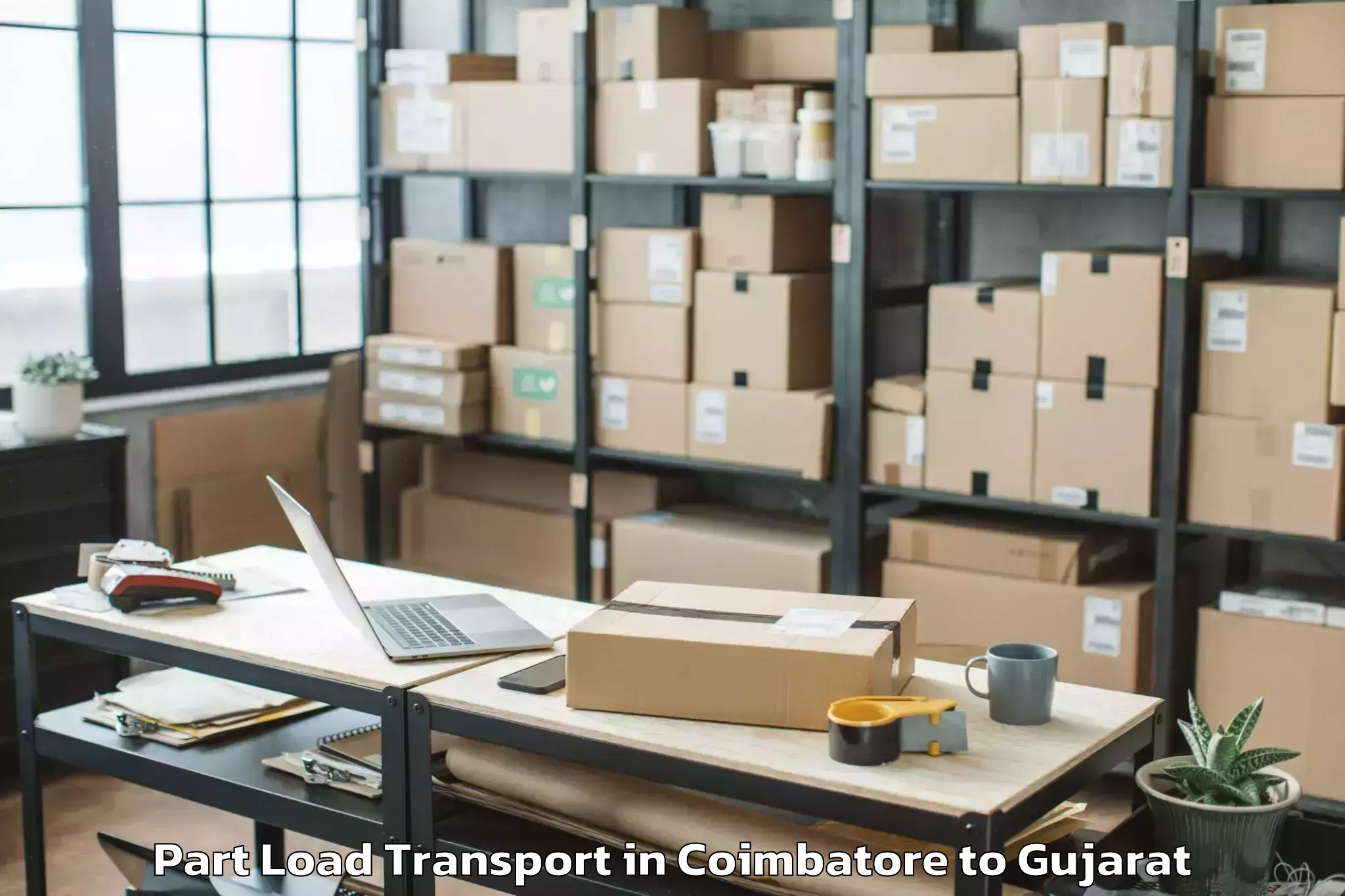 Book Coimbatore to Kalol Gujarat Part Load Transport Online